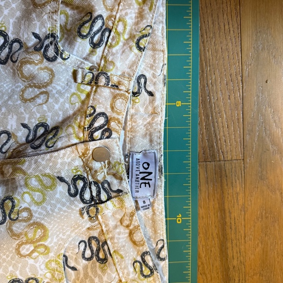 SNAKE JEANS - Small medium high waist denim tapered mom serpent snake print - Picture 4 of 6